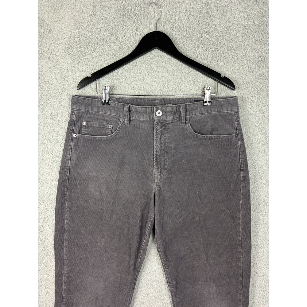 Bonobos Mens 35x34 Gray Slim Fit Stretch Corduroy Chino Casual Pants